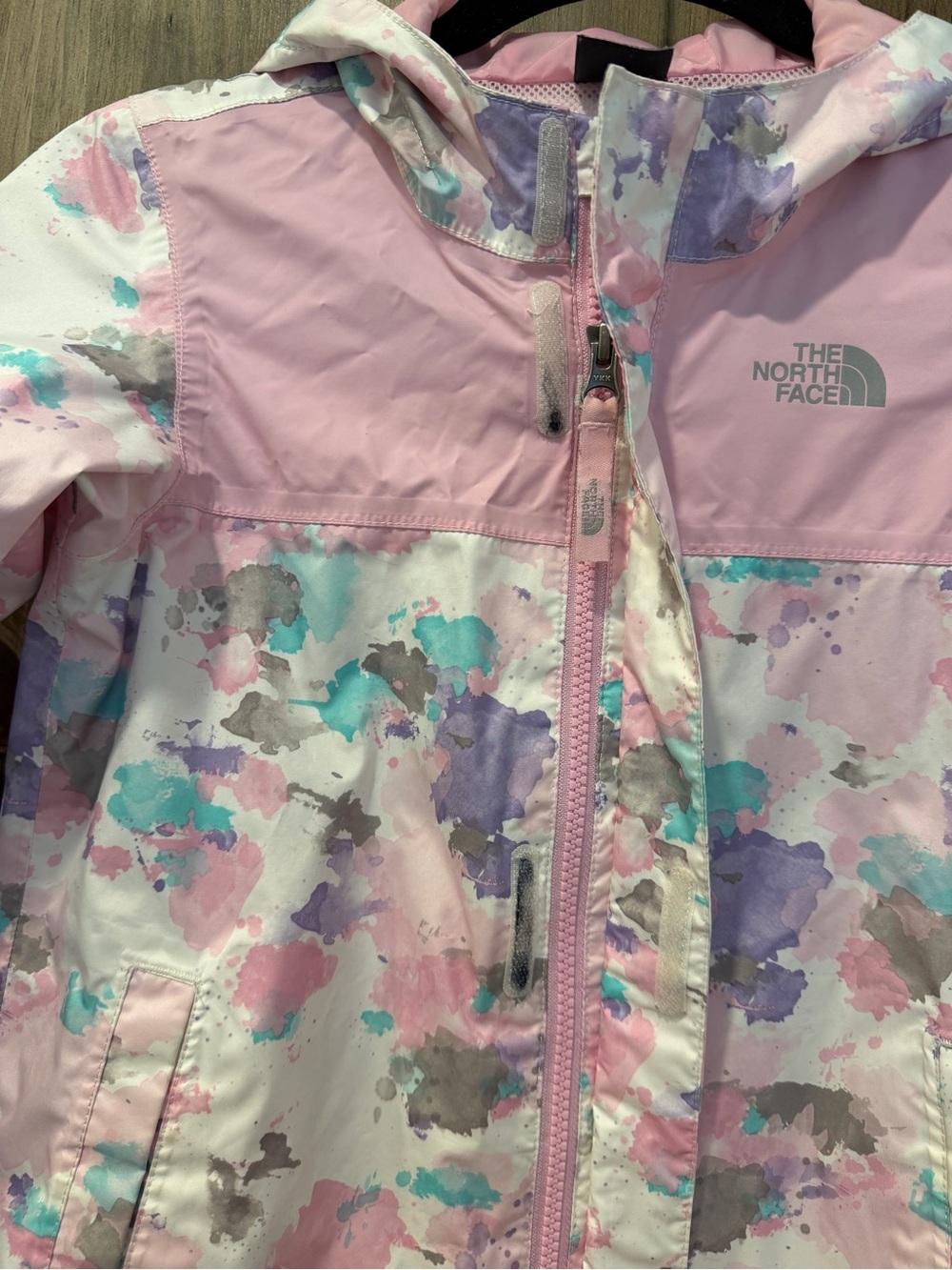 The North Face Girls' Pastel Splash Hooded Jacket - Pink, Mint, Lavender - Picture 4 of 7
